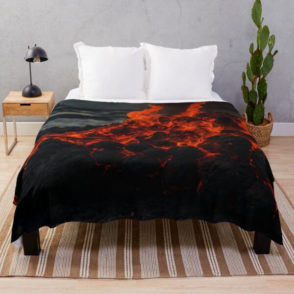 Item preview, Burning pile of lava rocks on beach designed and sold by SassyArtistry.