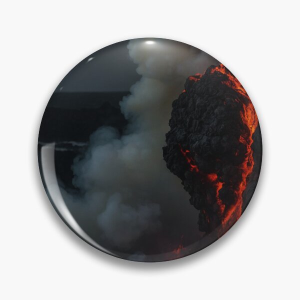 Item preview, Burning lava flowing from volcano into ocean designed and sold by SassyArtistry.