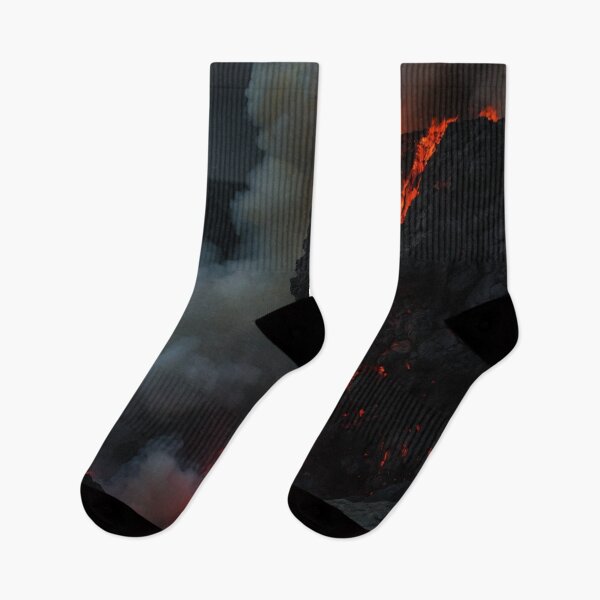 Item preview, Burning lava flowing from volcano into ocean designed and sold by SassyArtistry.