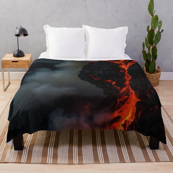 Item preview, Burning lava flowing from volcano into ocean designed and sold by SassyArtistry.