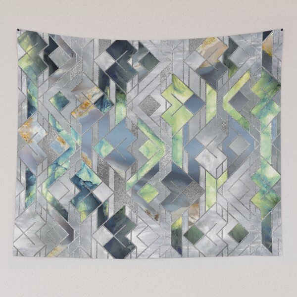 Item preview, Geometric Translucent Agate and Mother of pearl  designed and sold by Nartissima.