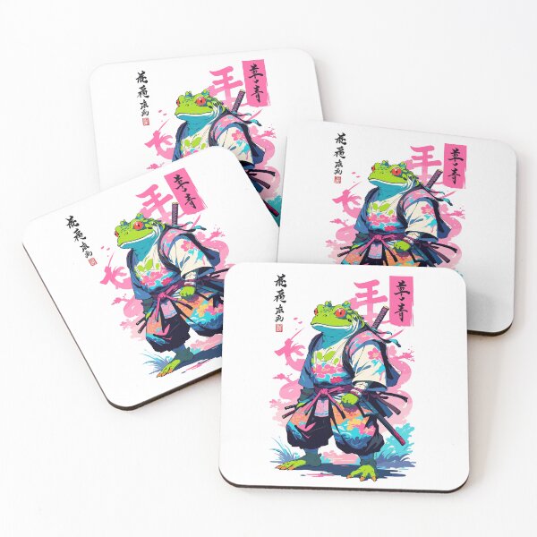 Item preview, Samurai Frog Aesthetic Vaporwave Style Japan designed and sold by LuminOrb.