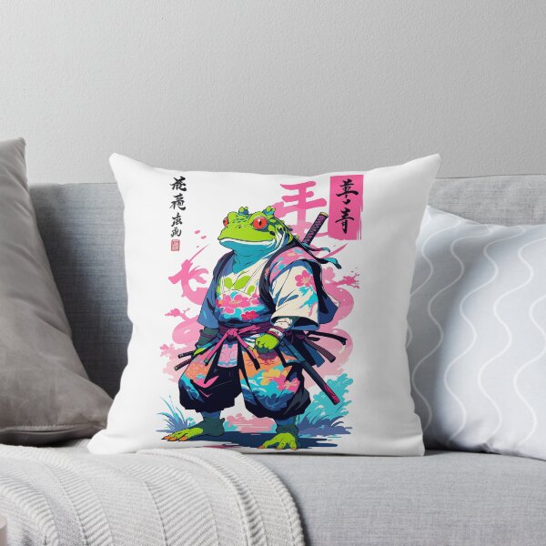 Item preview, Samurai Frog Aesthetic Vaporwave Style Japan designed and sold by LuminOrb.