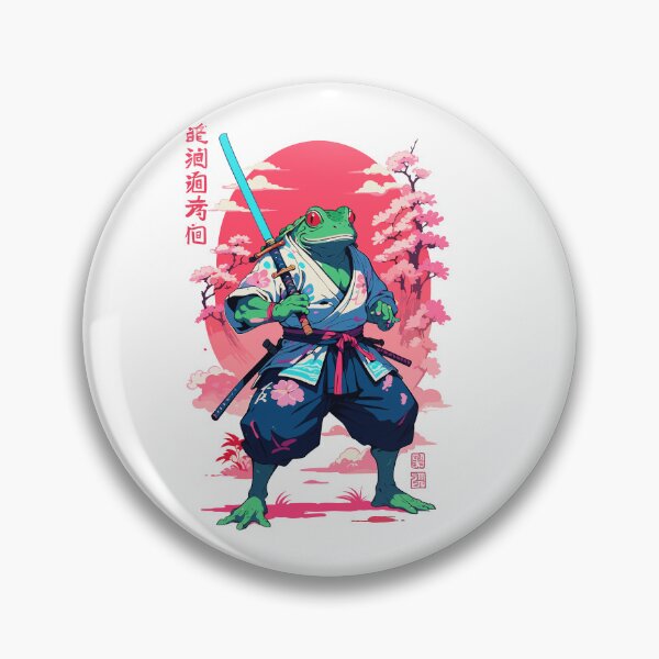 Item preview, Samurai Frog Aesthetic Vaporwave Style Japan designed and sold by LuminOrb.