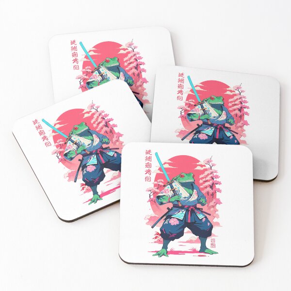 Item preview, Samurai Frog Aesthetic Vaporwave Style Japan designed and sold by LuminOrb.