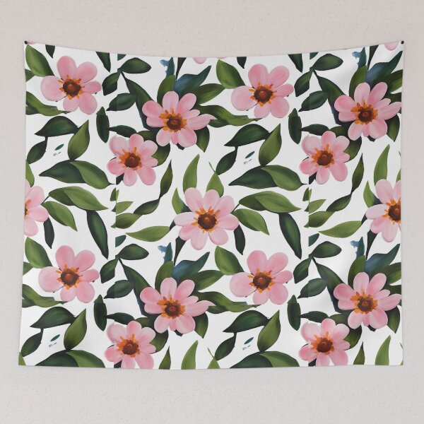 Item preview, pink watercolor flowers designed and sold by AKRE R.