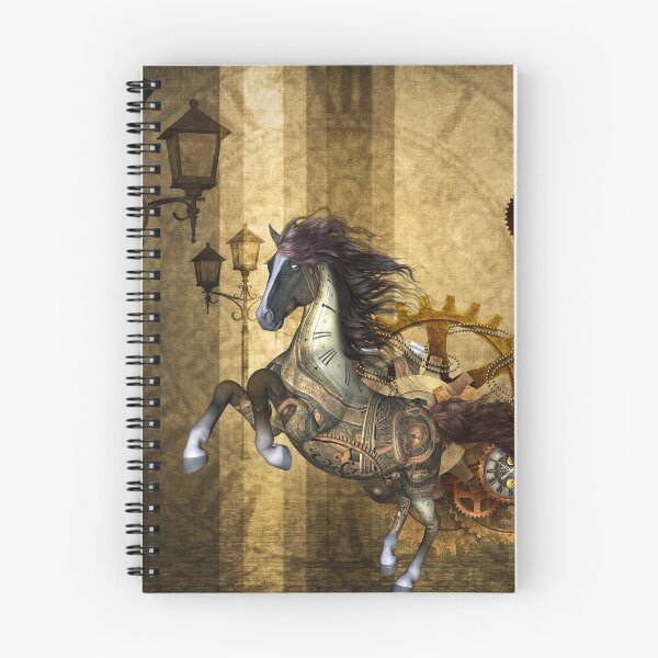 Item preview, Awesome steampunk horse, clocks and gears in golden colors designed and sold by nicky2342.