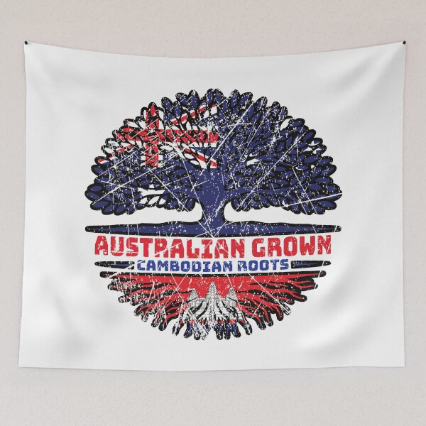 Item preview, Cambodian Cambodia Australian Australia Tree Roots Flag designed and sold by FlagX.