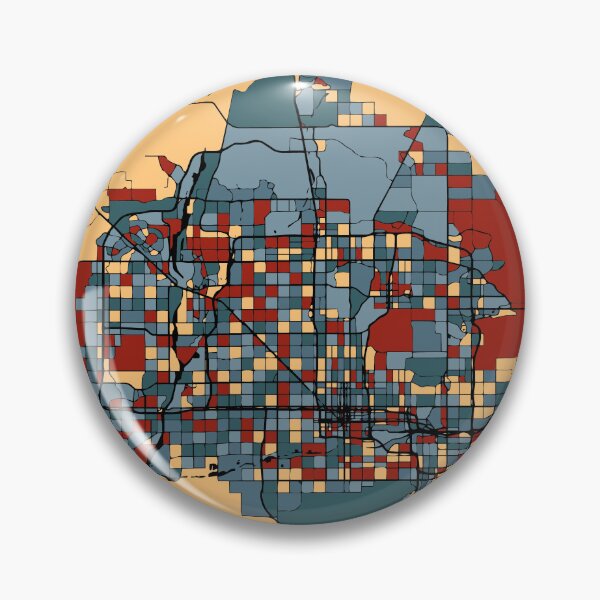 Item preview, Phoenix City Map - Colorful Earthtone Abstract Art Print designed and sold by Stadify.