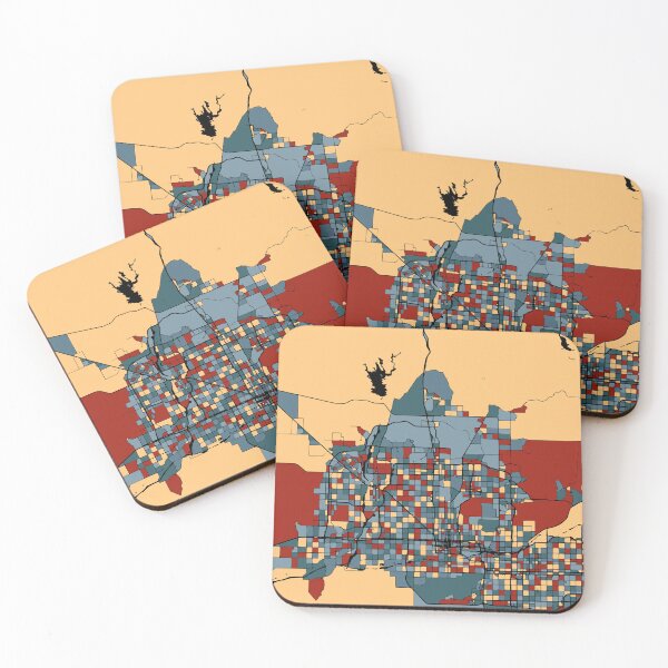 Item preview, Phoenix City Map - Colorful Earthtone Abstract Art Print designed and sold by Stadify.