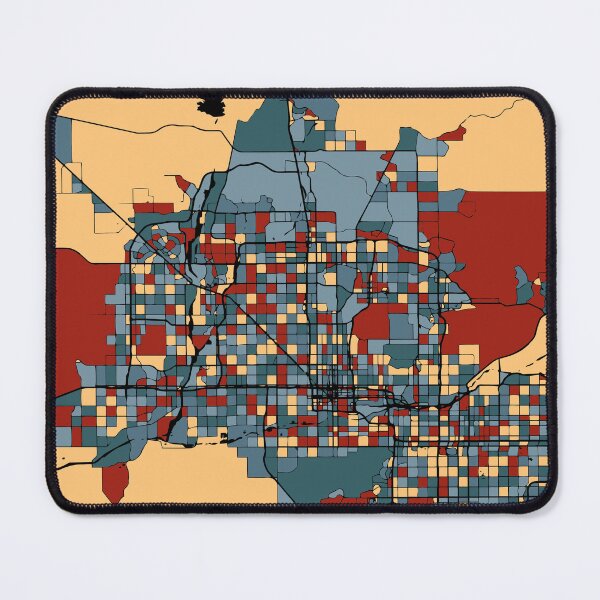 Item preview, Phoenix City Map - Colorful Earthtone Abstract Art Print designed and sold by Stadify.