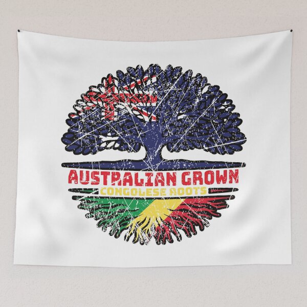 Item preview, Congo Congolese Australian Australia Tree Roots Flag designed and sold by FlagX.