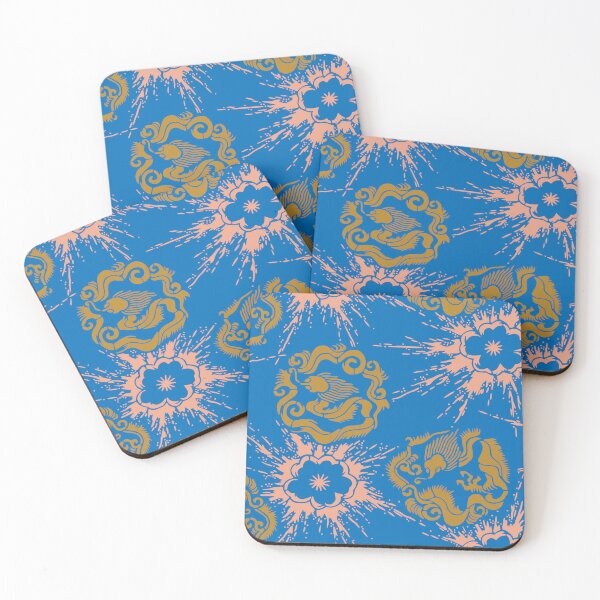 Item preview, Dragons and splattering cherry blossoms - Japanese seamless vintage pattern, design for spring and o-hanami time designed and sold by Japan Design Prints.