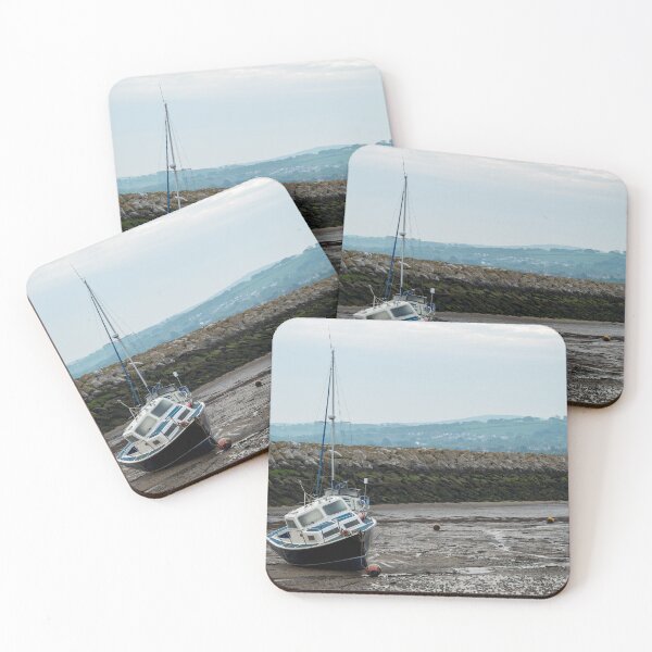 Item preview, Boats moored at Rhos-on-Sea at low tide. designed and sold by RobThorley.