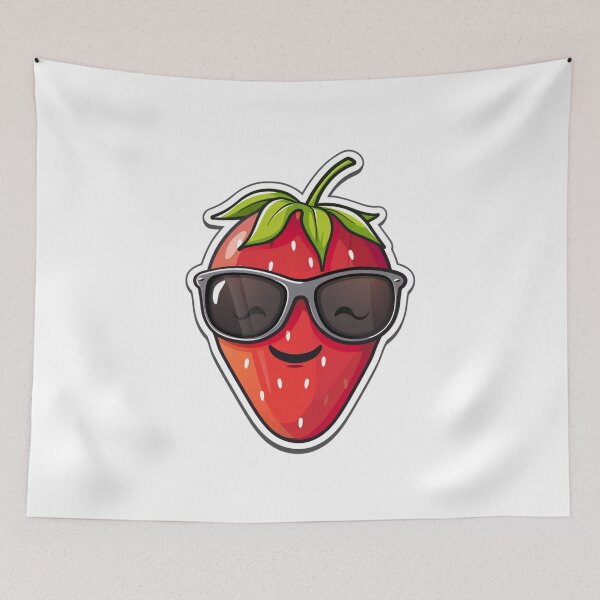 Item preview, Kawaii Strawberry With Sunglasses designed and sold by NicolasGlowArt.