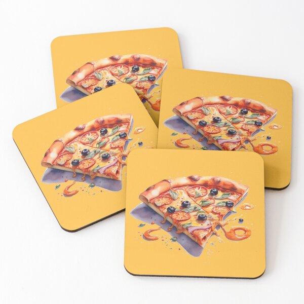 Item preview, Un delicioso trozo de pizza con fondo amarillo designed and sold by Rose Design & Photos.