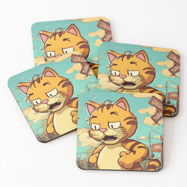 Item preview, A red cat walks down the street designed and sold by Purpleflex.