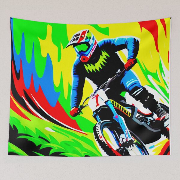 Item preview, Rainbow Trails: Multi-Coloured Biking Design designed and sold by GrizzlyCollective.