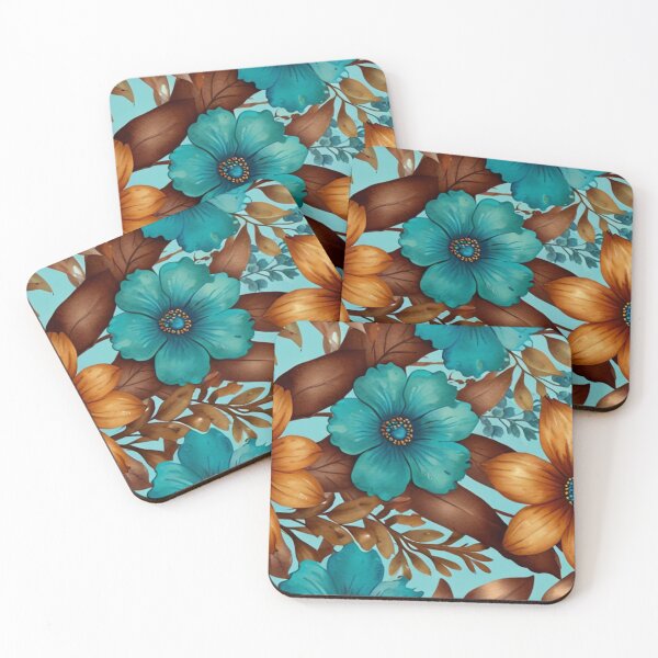 Item preview, Garden Turquoise & Brown  designed and sold by AvasArtistic.