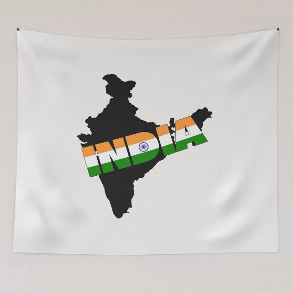 Item preview,  India Flag Map  designed and sold by AnimalsDH305.