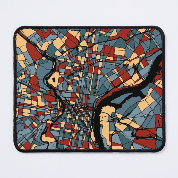 Item preview, Philadelphia Earthtone Map - Colorful Abstract Art Print designed and sold by Stadify.