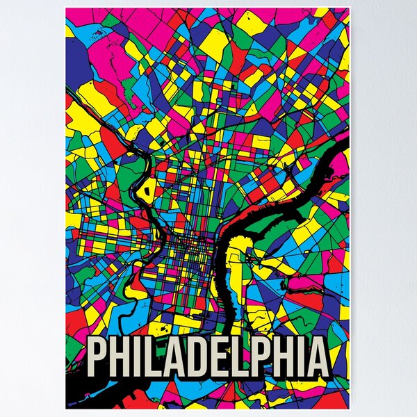 Item preview, Philadelphia City Map - Colorful Abstract Art Print designed and sold by Stadify.
