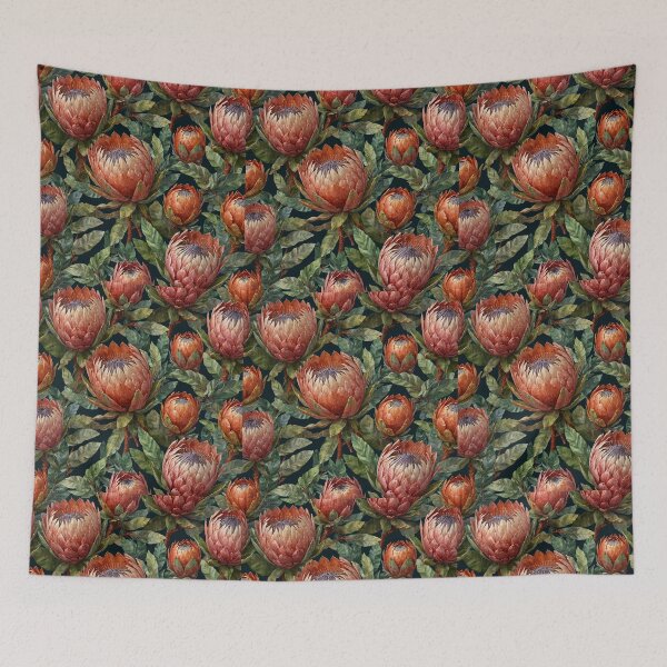 Item preview, Patrón de protea pintado designed and sold by PatternPuppy.