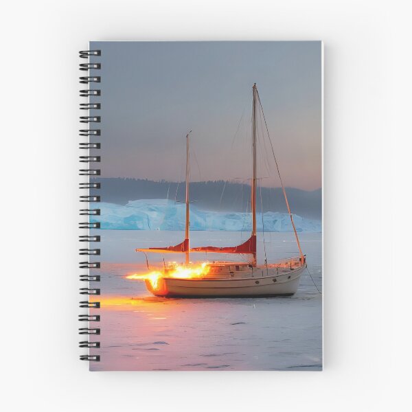 Item preview, Boat on fire, on the water. designed and sold by Nomad-Maynard.