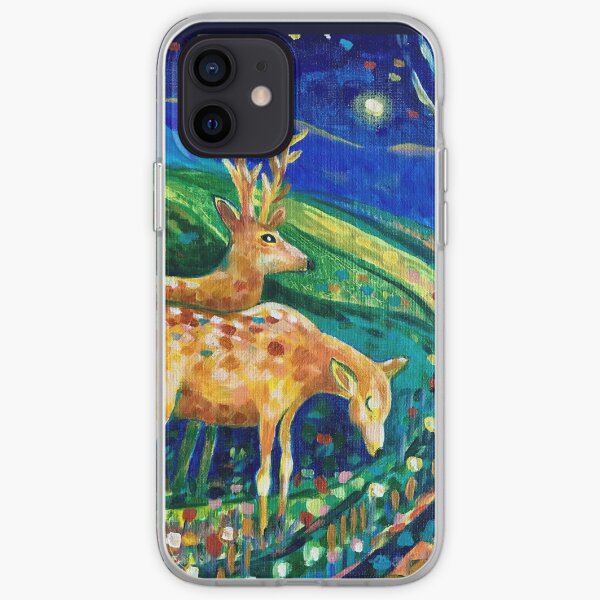 Winter Lights and Deer iPhone Soft Case
