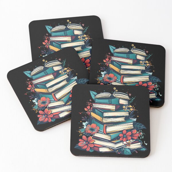 Item preview, Book stack with flowers for booklover reading book designed and sold by AnceUmalasa.