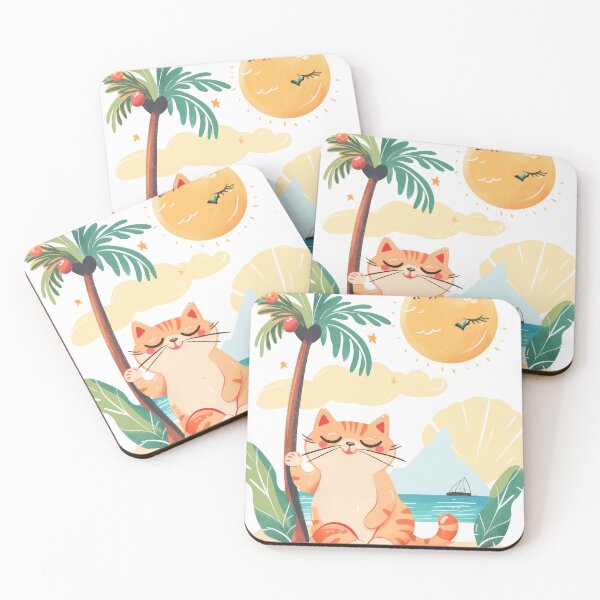 Item preview, cat on the beach designed and sold by Ladidia.