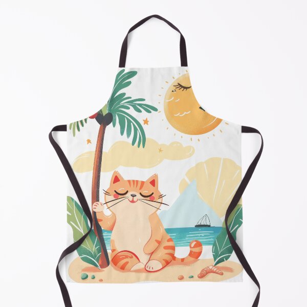 Item preview, cat on the beach designed and sold by Ladidia.