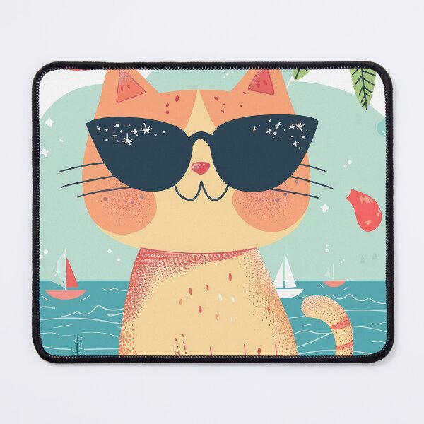 Item preview, cat relax on the beach designed and sold by Ladidia.