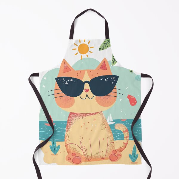 Item preview, cat relax on the beach designed and sold by Ladidia.