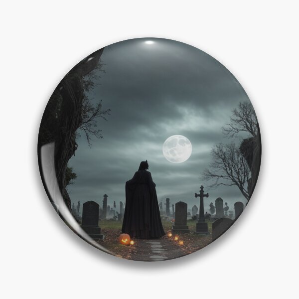 Item preview, Sinister Graveyard Specter Eerir Halloween Pumpkin Scene designed and sold by EnchantedVista.