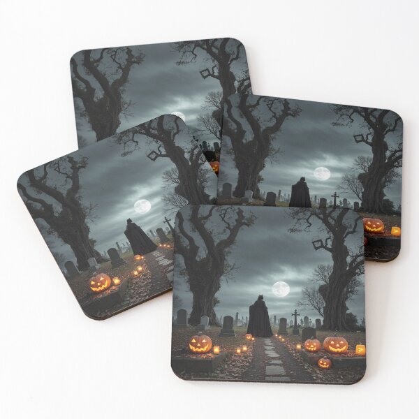 Item preview, Sinister Graveyard Specter Eerir Halloween Pumpkin Scene designed and sold by EnchantedVista.