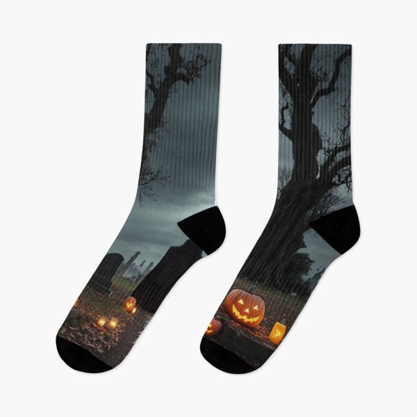 Item preview, Sinister Graveyard Specter Eerir Halloween Pumpkin Scene designed and sold by EnchantedVista.