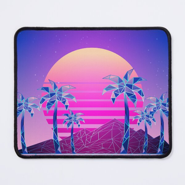 Item preview, Vaporwave low poly Palm trees and mountains designed and sold by AnnArtshock.