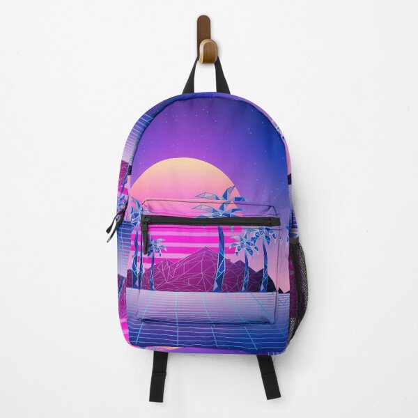 Item preview, Vaporwave low poly Palm trees and mountains designed and sold by AnnArtshock.