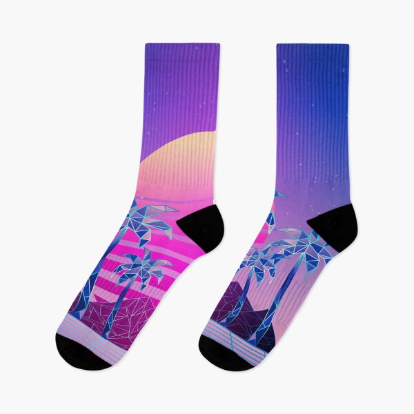 Item preview, Vaporwave low poly Palm trees and mountains designed and sold by AnnArtshock.