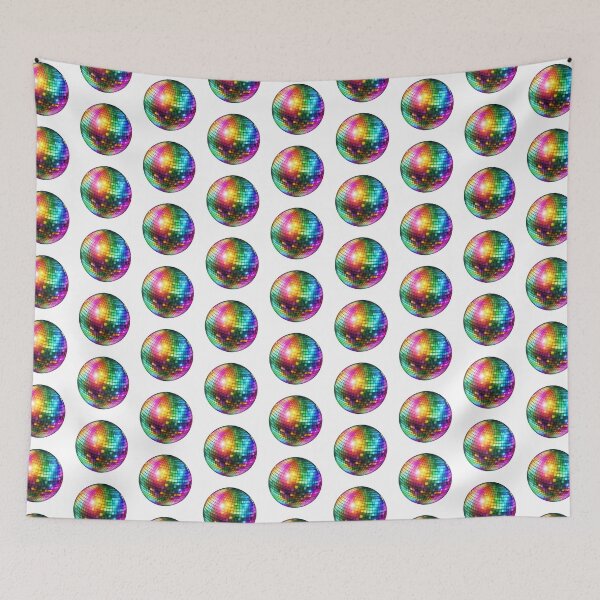 Item preview, Diseño retro de bola de discoteca brillante de los años 70 con colores del arco iris designed and sold by PrideFlagMerch.