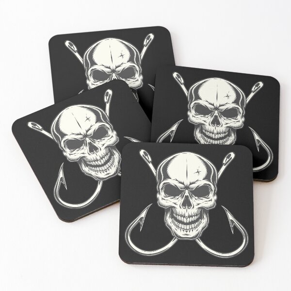 Item preview, Bold Fishing Skull with Hooks designed and sold by peaktee.