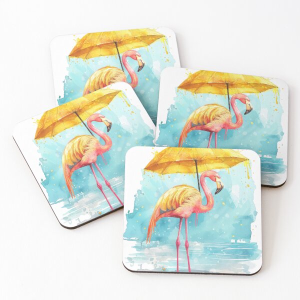 Item preview, wet flamingo with umbrella designed and sold by Ladidia.