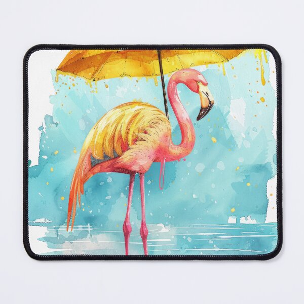 Item preview, wet flamingo with umbrella designed and sold by Ladidia.