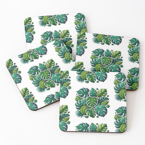 Item preview, Monstera Deliciosa Leaves, digital art, sticker, Swiss Cheese Monstera designed and sold by Printed Mistakes.