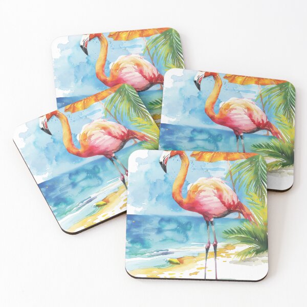 Item preview, flamingo watercolor designed and sold by Ladidia.