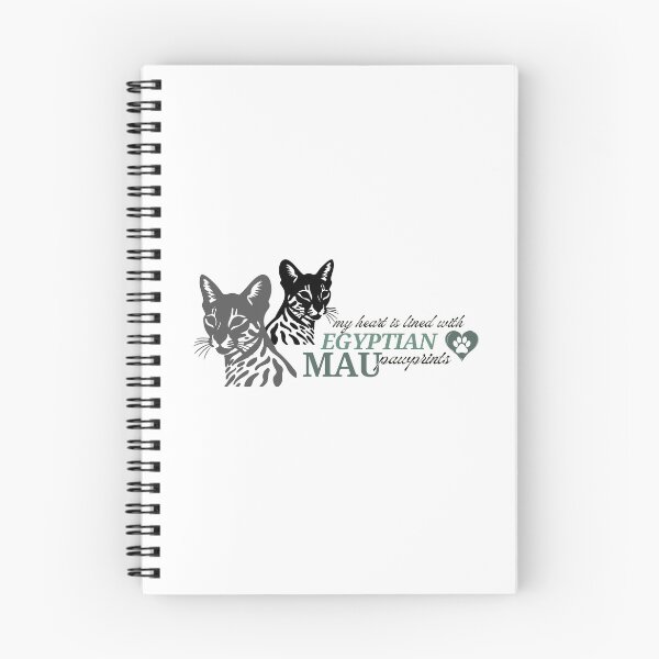Item preview, My heart is lined with Epyptian Mau pawprints designed and sold by MoonMothPrintco.