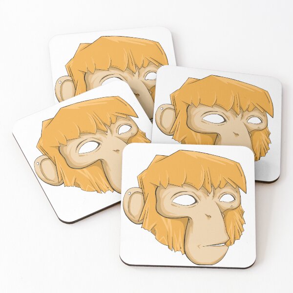 Item preview, Orange monkey mask designed and sold by feedthewallart.