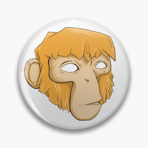 Item preview, Orange monkey mask designed and sold by feedthewallart.