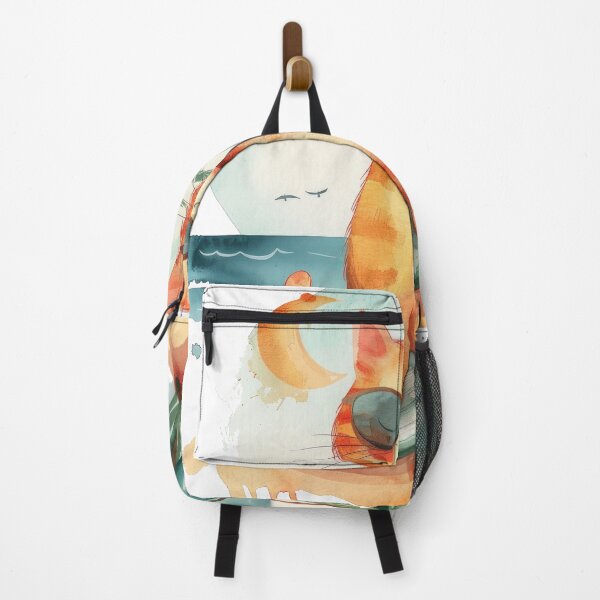 Item preview, watercolor cat on the beach designed and sold by Ladidia.